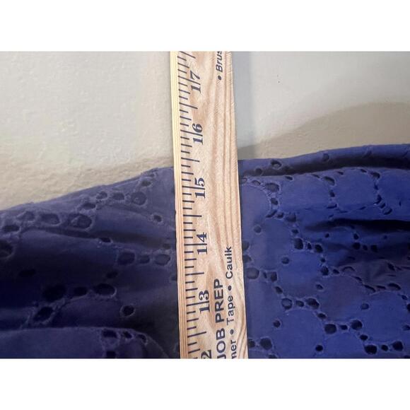 Trashy Diva Navy Blue A-Line Cotton Halter Eyelet Midi Dress Size 12 - Picture 9 of 9